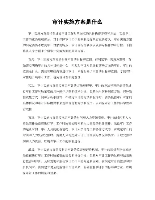 审计实施方案是什么