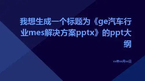 GE汽车行业MES解决方案pptx