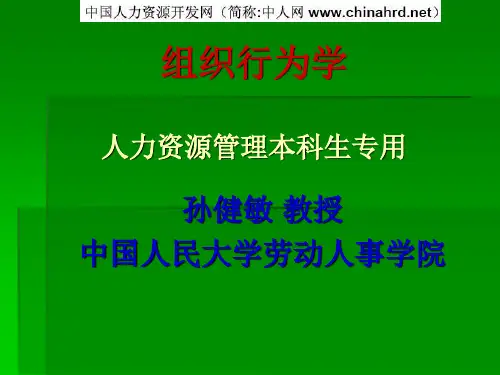 组织行为学(人民大学孙建敏)