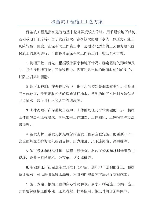 深基坑工程施工工艺方案