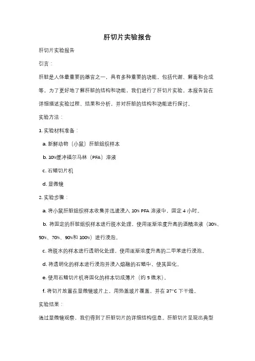 肝切片实验报告