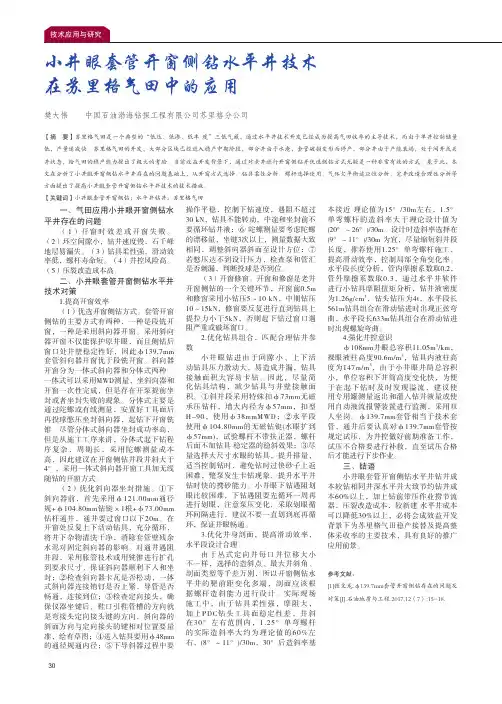 小井眼套管开窗侧钻水平井技术在苏里格气田中的应用