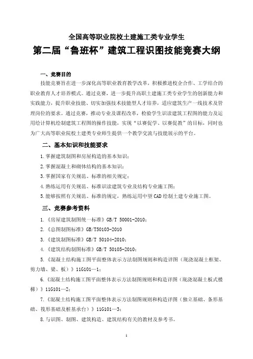 鲁班杯识图竞赛大纲(第二届)