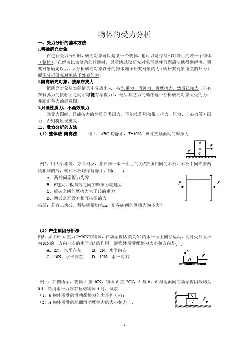 物体的受力分析的方法与技巧