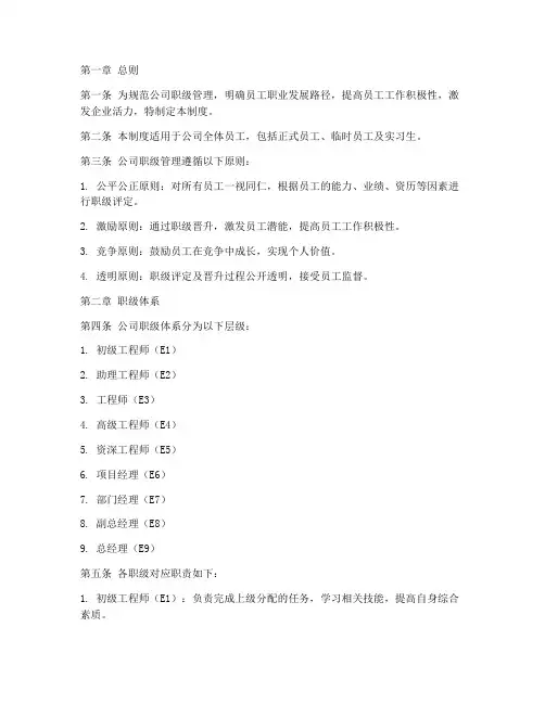 互联网公司职级管理制度
