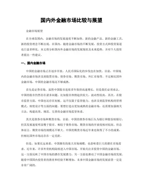 国内外金融市场比较与展望