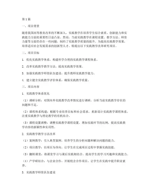 实践教学改革研究项目(3篇)