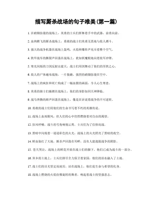 描写厮杀战场的句子唯美(精选合集两篇)
