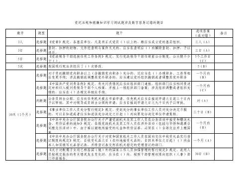 2018年德廉知识数字题目