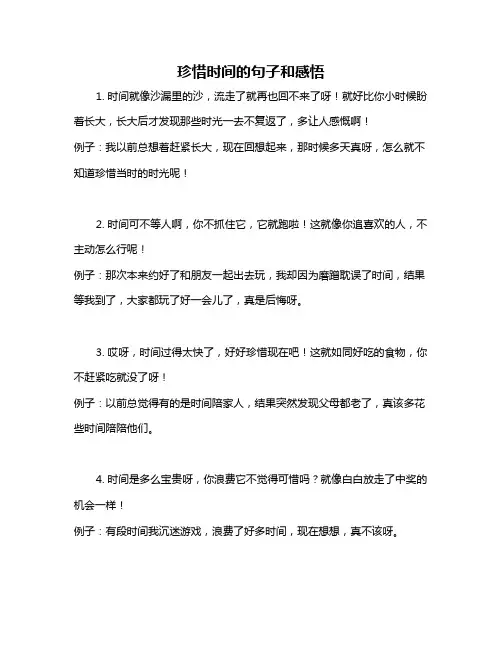 珍惜时间的句子和感悟