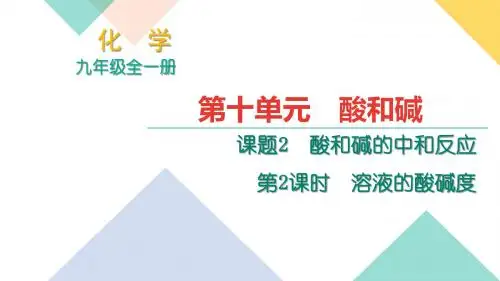 人教版九年级化学全册10.2.2《溶液的酸碱度》习题课件(共13张PPT)