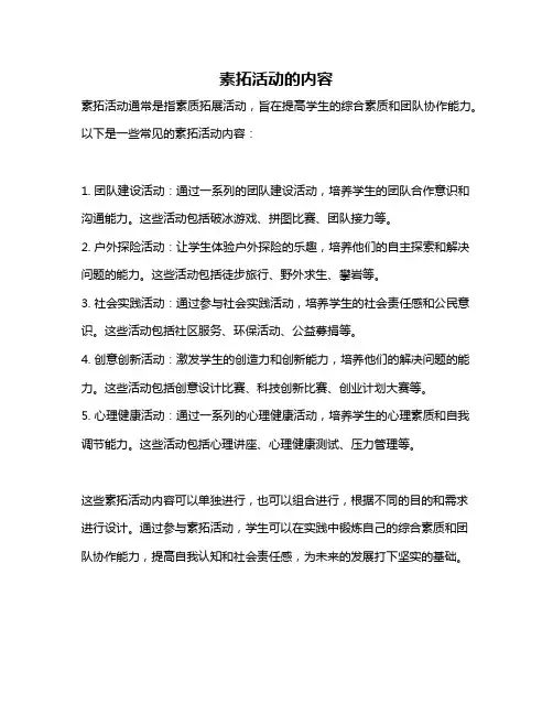素拓活动的内容