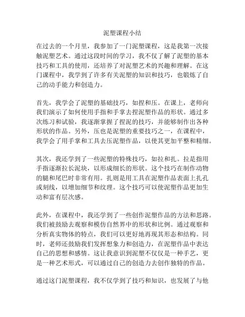 泥塑课程小结