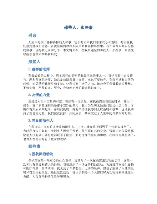 那些人,那些事作文