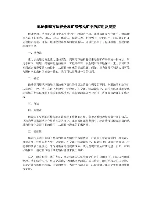 地球物理方法在金属矿深部找矿中的应用及展望