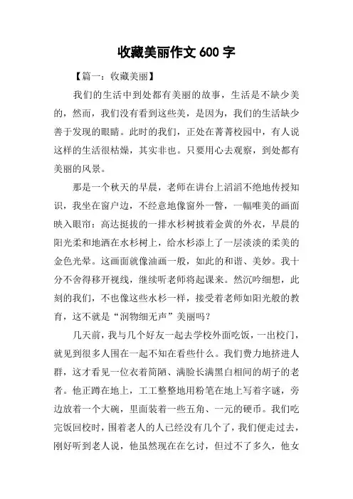 收藏美丽作文600字