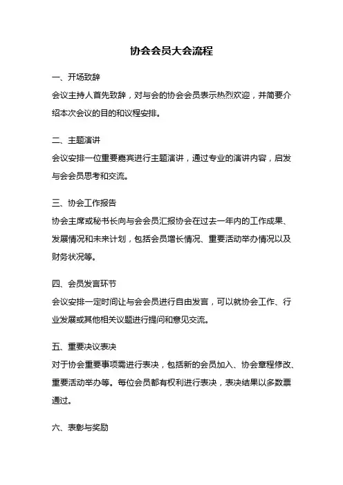 协会会员大会流程