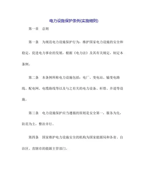 电力设施保护条例(实施细则)