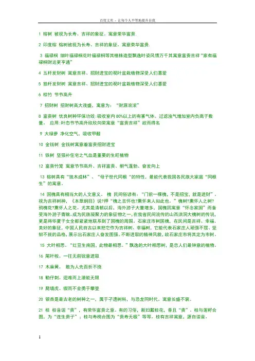 77种树木的含义