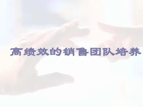 高绩效的销售团队培养ppt课件