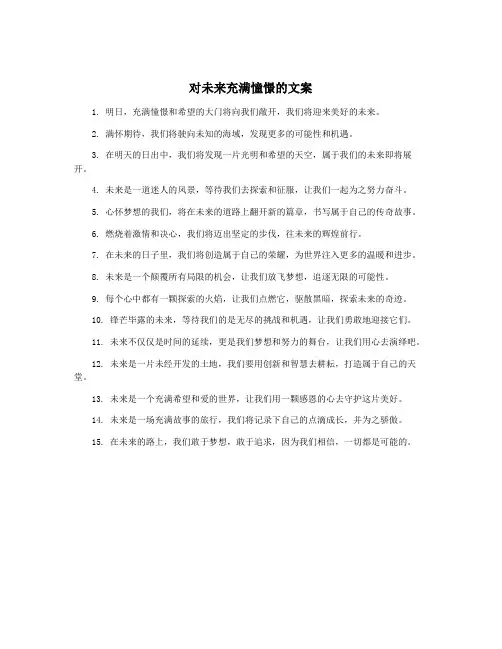对未来充满憧憬的文案