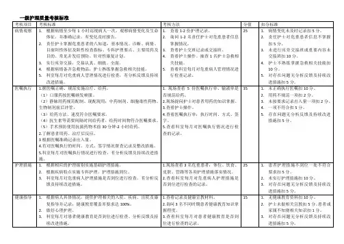 一级护理质量考核标准