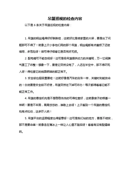 吊篮巡视的检查内容