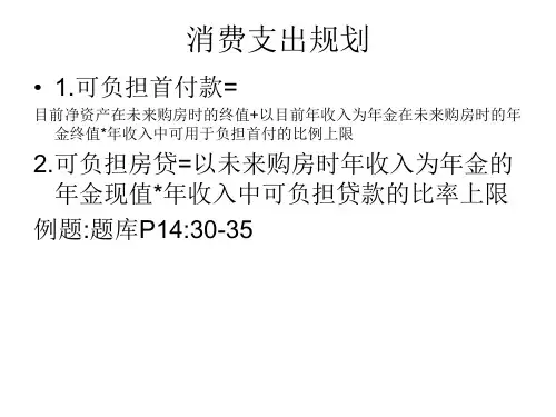 理财规划师3级--计算题型