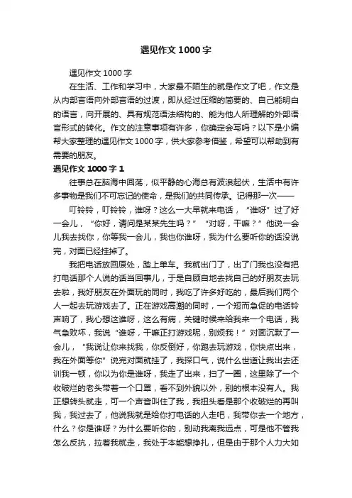 遇见作文1000字