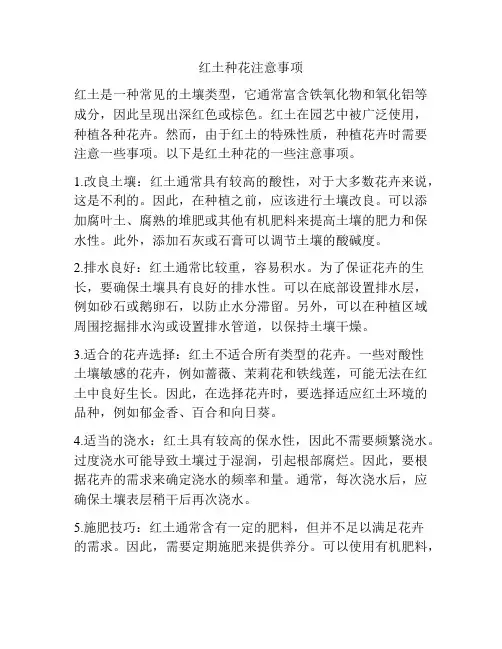 红土种花注意事项