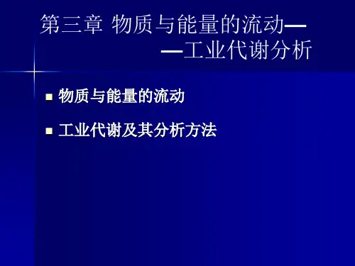 工业设计生态学课件 物质与能量的流动 工业代谢分析