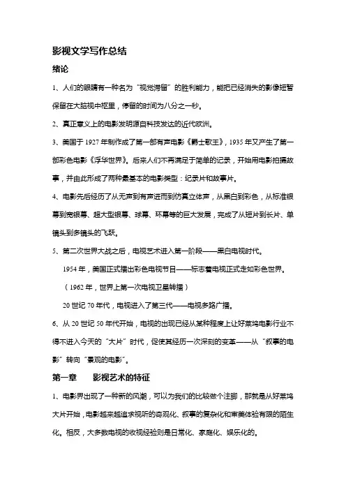 影视文学写作总结
