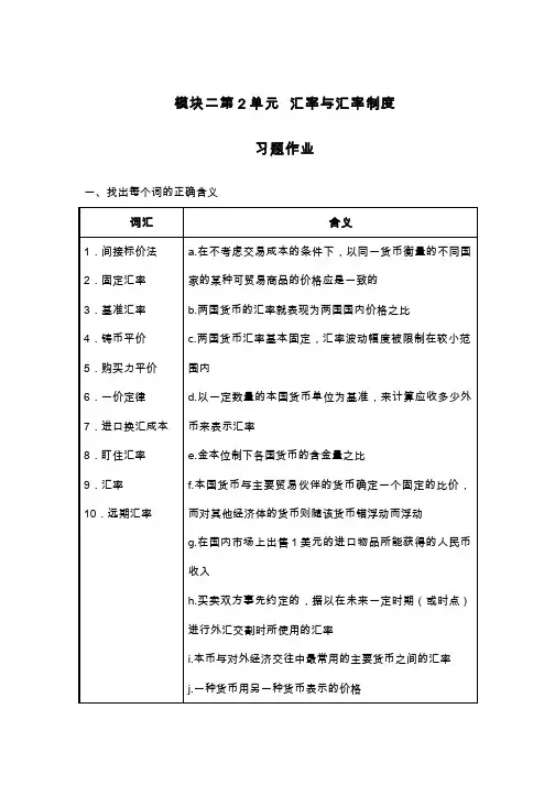 (2.2.25)--汇率与汇率制度：习题作业