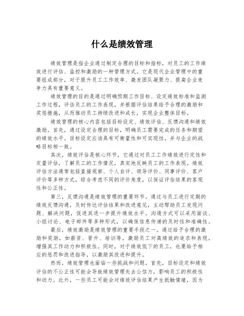 什么是绩效管理