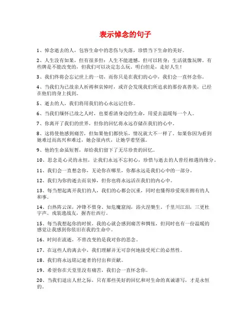 表示悼念的句子范文