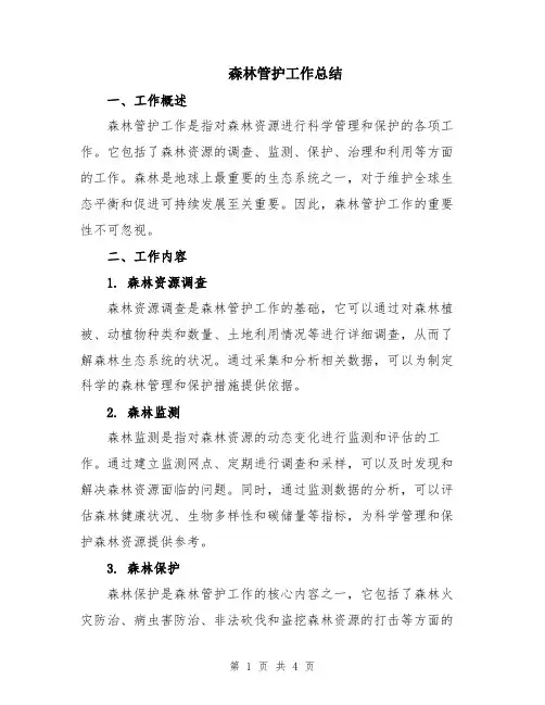 森林管护工作总结