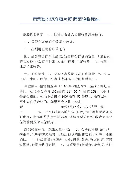 热门-蔬菜验收标准图片版蔬菜验收标准