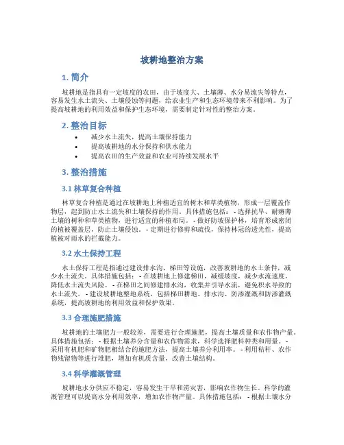 坡耕地整治方案