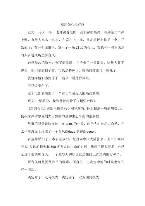 观超强台风有感