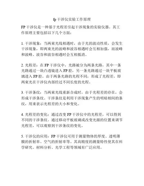 fp干涉仪实验工作原理