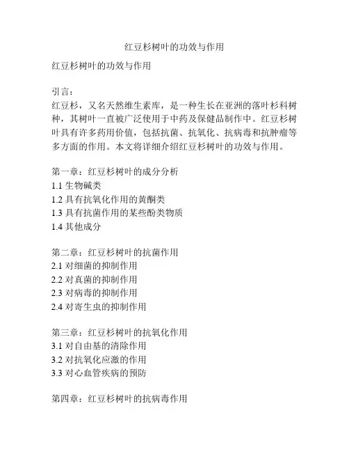 红豆杉树叶的功效与作用