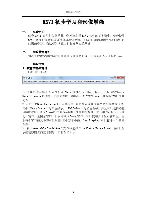ENVI影像增强处理