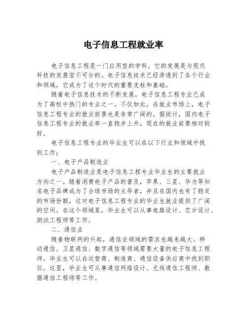 电子信息工程就业率