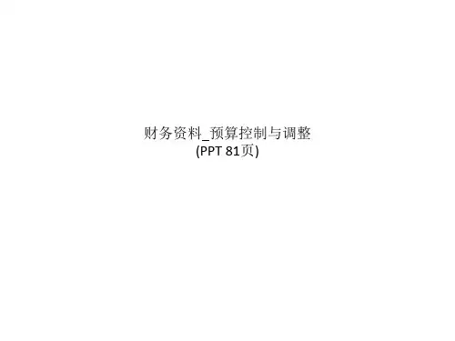 财务资料_预算控制与调整(PPT 81页)