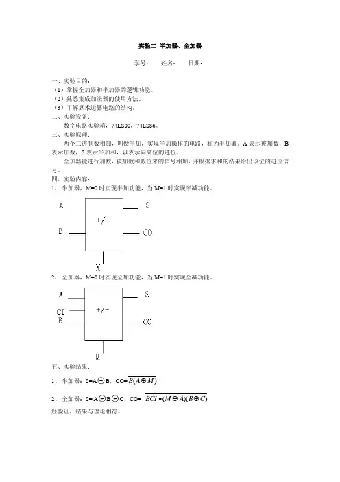 西工大数电实验报告二