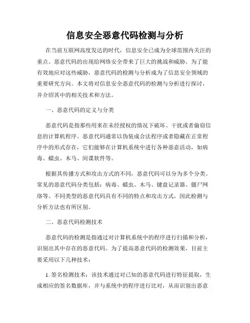 信息安全恶意代码检测与分析