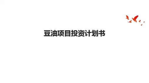 豆油项目投资计划书