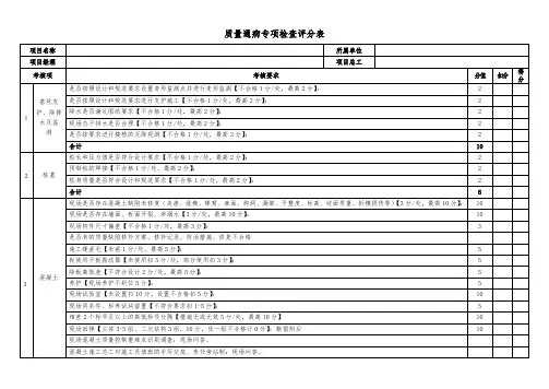 质量通病专项检查评分表