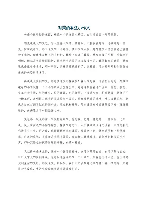 对美的看法小作文