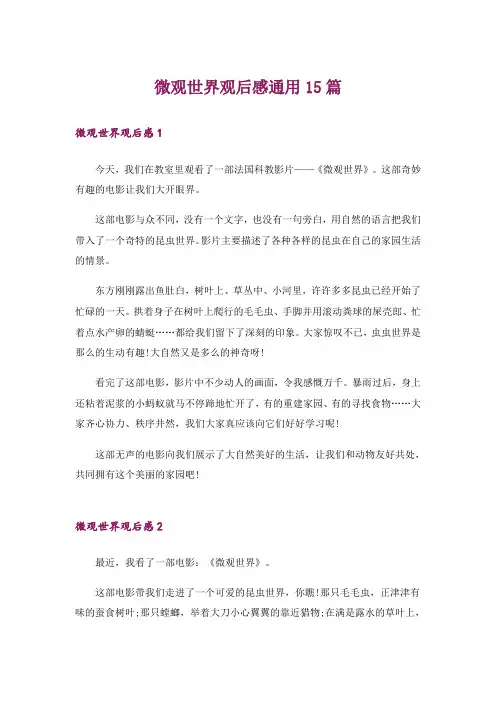 微观世界观后感通用15篇